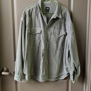 Sage corduroy oversized button down